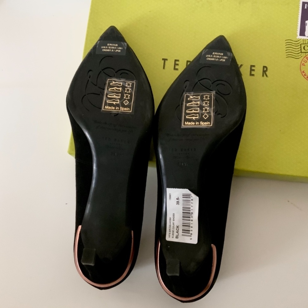 Ted Baker Eriin Black Suede Pump Heel Dress Shoes - Picture 13 of 13